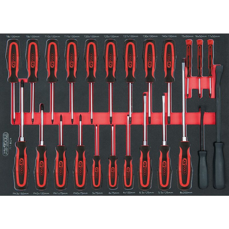 

KS TOOLS SCS Juego de herramientas universales, 24 pzs, en sistema modular 1/1