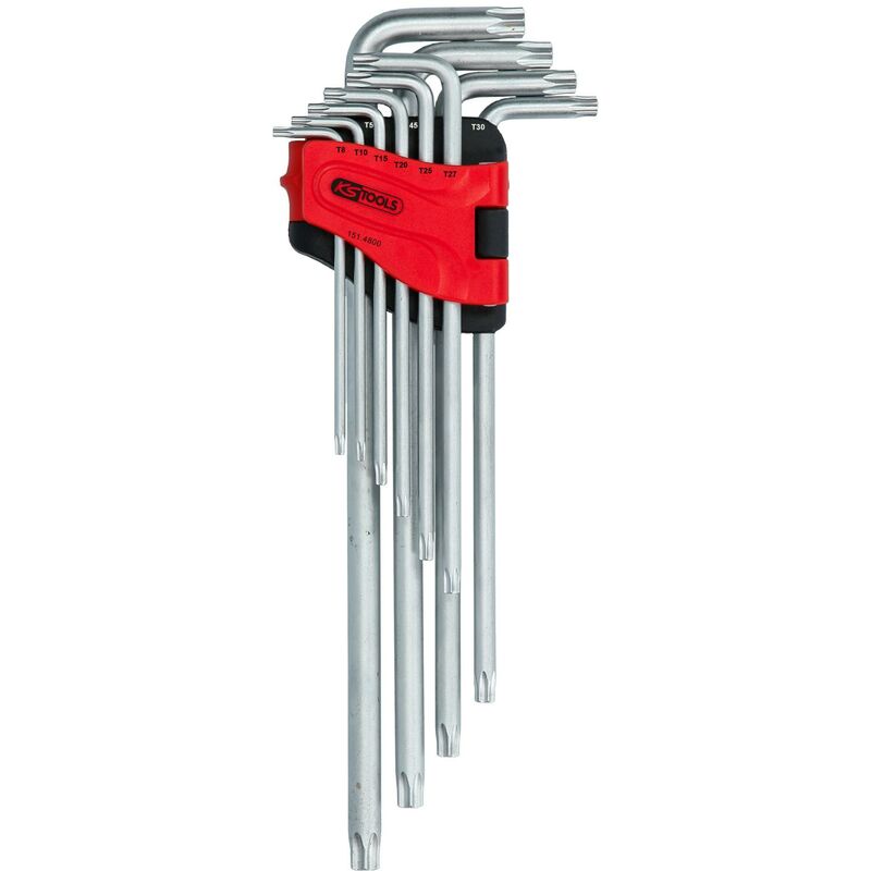

KS TOOLS Juego de llaves acodadas Torx con orificio, XL, 10 pzs TB8-TB50