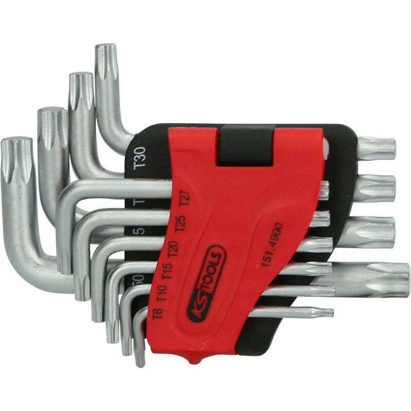 

KS TOOLS Juego de llaves acodadas Torx, Versión corta, 10 pzs