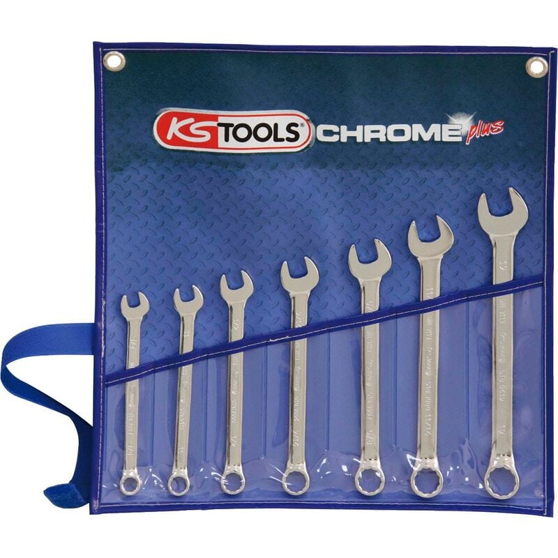 

Kstools - KS TOOLS Juego de llaves combinadas CHROMEplus, en ángulo, 7 pzs pulgada