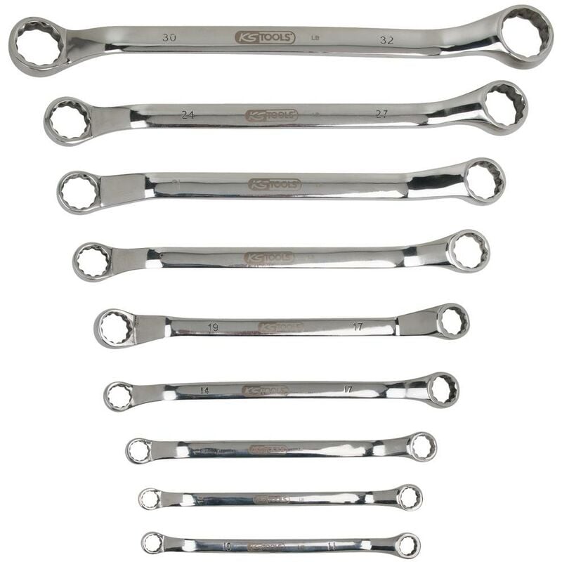 

Kstools - KS TOOLS Juego de llaves de estrella dobles STAINLESS STEEL, acodadas, 9 pzs