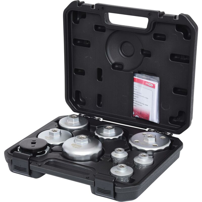 

Kstools - KS TOOLS Juego de llaves de servicio de aceite para filtros de aceite y tapas de carcasa de filtro, 9 pzs