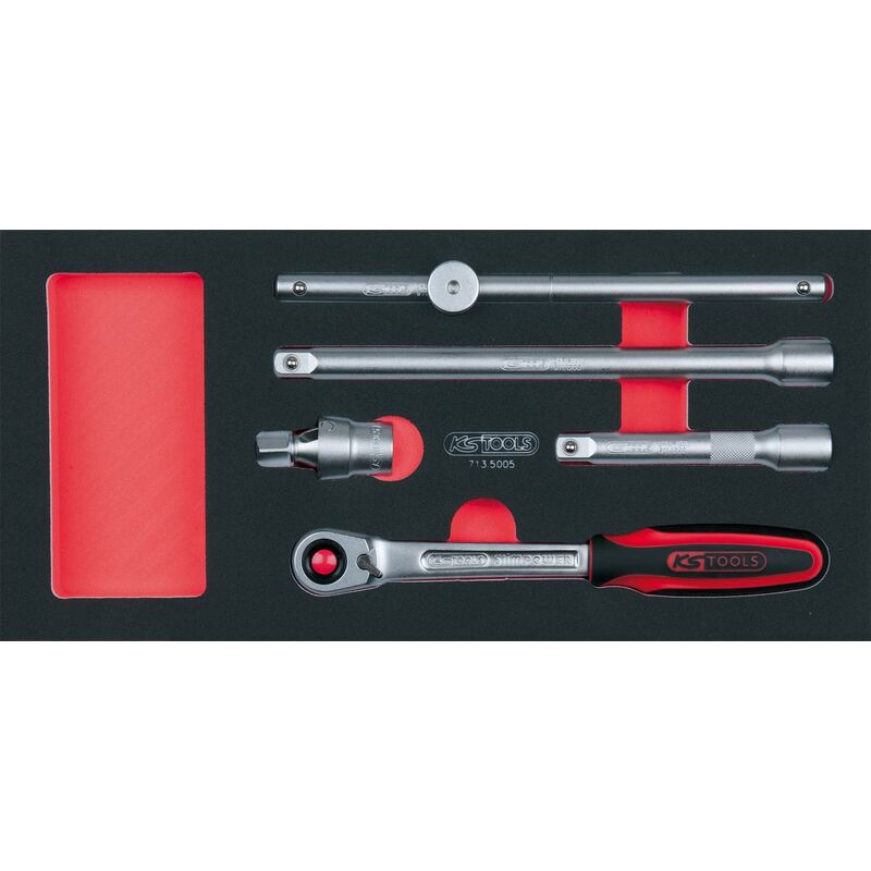 

KS TOOLS SCS 1/2' Juego de llaves de vaso, 5 pzs, en sistema modular 1/3