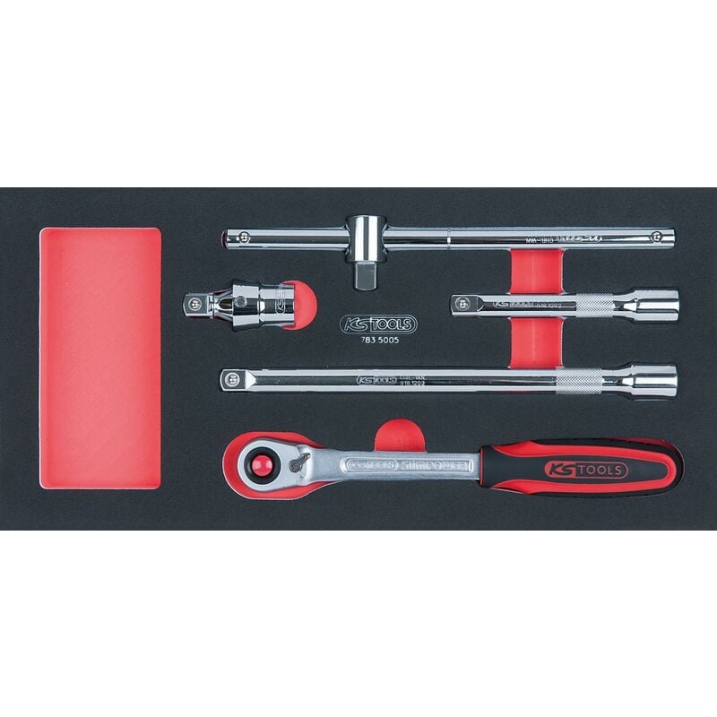 

KS TOOLS SCS CHROMEplus 1/2" Juego de llaves de vaso CHROMEplus, 5 pzs, en sistema modular 1/3