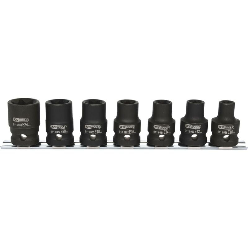 

Kstools - KS TOOLS 1/2' Juego de llaves de vaso de impacto Torx-E, 7 pzs, E10-E24