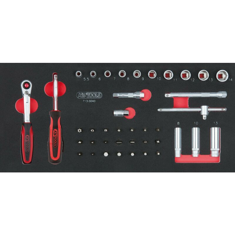 

Kstools - KS TOOLS SCS 1/4' Juego de llaves de vaso, 40 pzs, en sistema modular 1/3