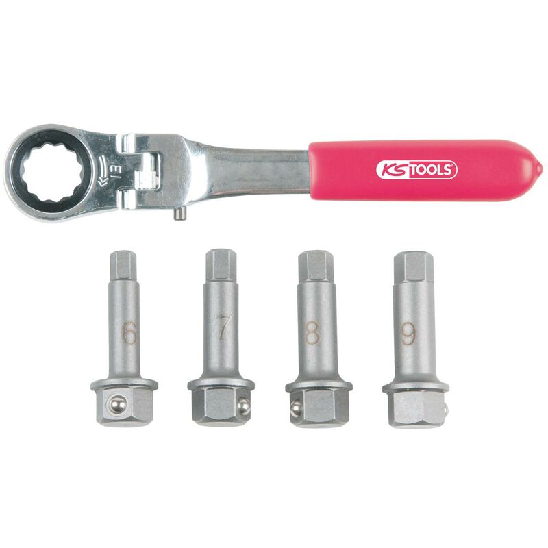 

KS TOOLS 1/2' Juego de llaves de inserción especiales para pinzas de freno, 5 pzs
