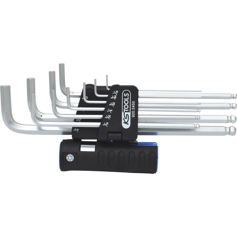 

Kstools - KS TOOLS Juego de llaves Allen,10 pzs XL, con cabeza esférica, pulgadas