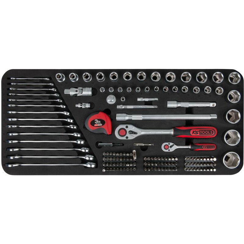 

KS TOOLS Juego de llaves de vaso y llaves combinadas TOOLBOX, 154 pzs
