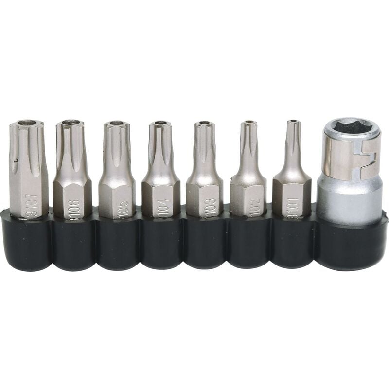 Kstools - 1/4' Juego de puntas para tornillos de estrella de cinco puntas con orificio frontal, 8 pzs