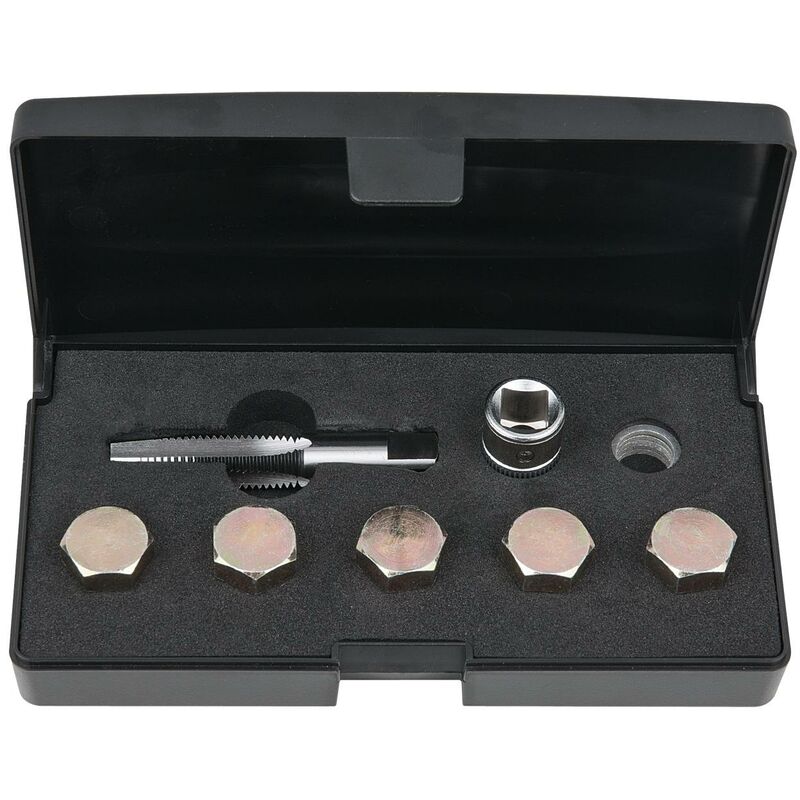 

KS TOOLS Juego de roscas reparadoras del tornillo de purga de aceite, 12 pzs M12x1,5