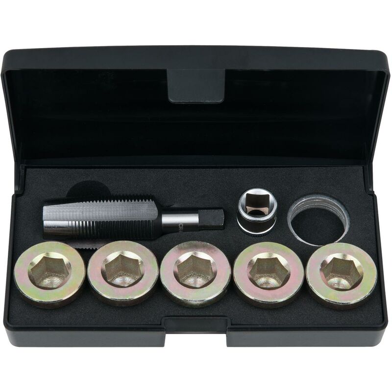 

KS TOOLS Juego de roscas reparadoras del tornillo de purga de aceite, 12 pzs M24x1,5