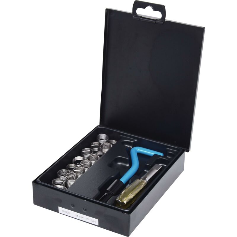 

KS TOOLS Juego de reparación de roscas de Nirosta M14x1,25 mm, 17 pzs