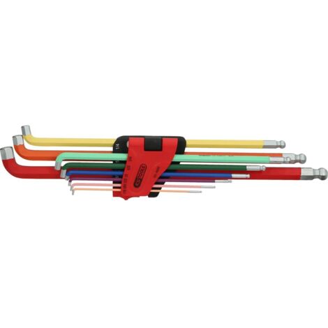 KS TOOLS Kugelkopf-Innensechskant-Winkelstiftschlüssel-Satz 108° abgewinkelt 9tlg. Zoll - 151.4430