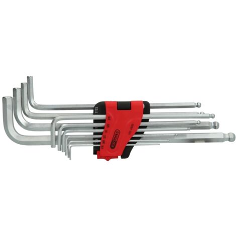 KS Tools Kugelkopf-Innensechskant-Winkelstiftschlüssel-Satz,XL,10-tlg, Zoll - 151.4920