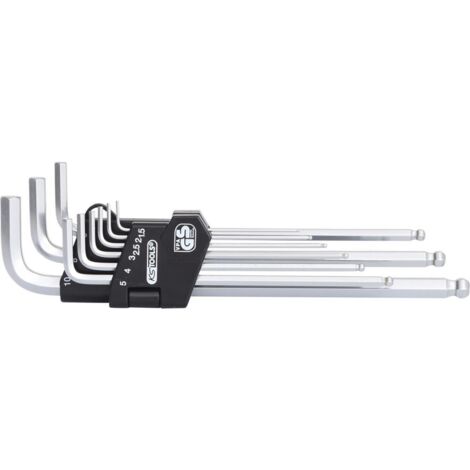 KS Tools Kugelkopf-Innensechskant-Winkelstiftschlüssel-Satz,XL,9-tlg - 151.3220