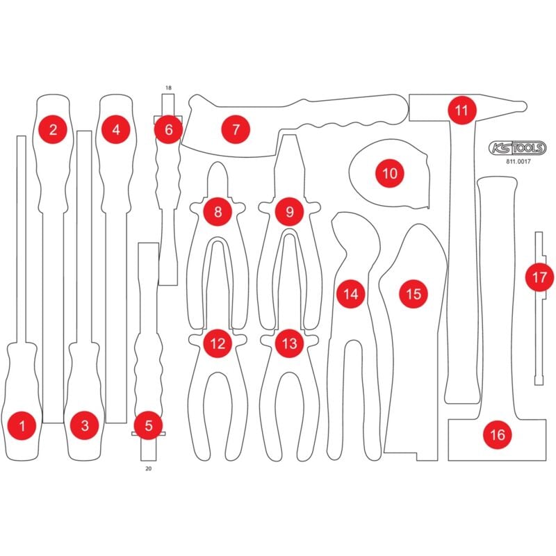 Image of Kstools - ks tools Leere Schaumstoffeinlage zu 811.0017 ( 811.0017-97 )