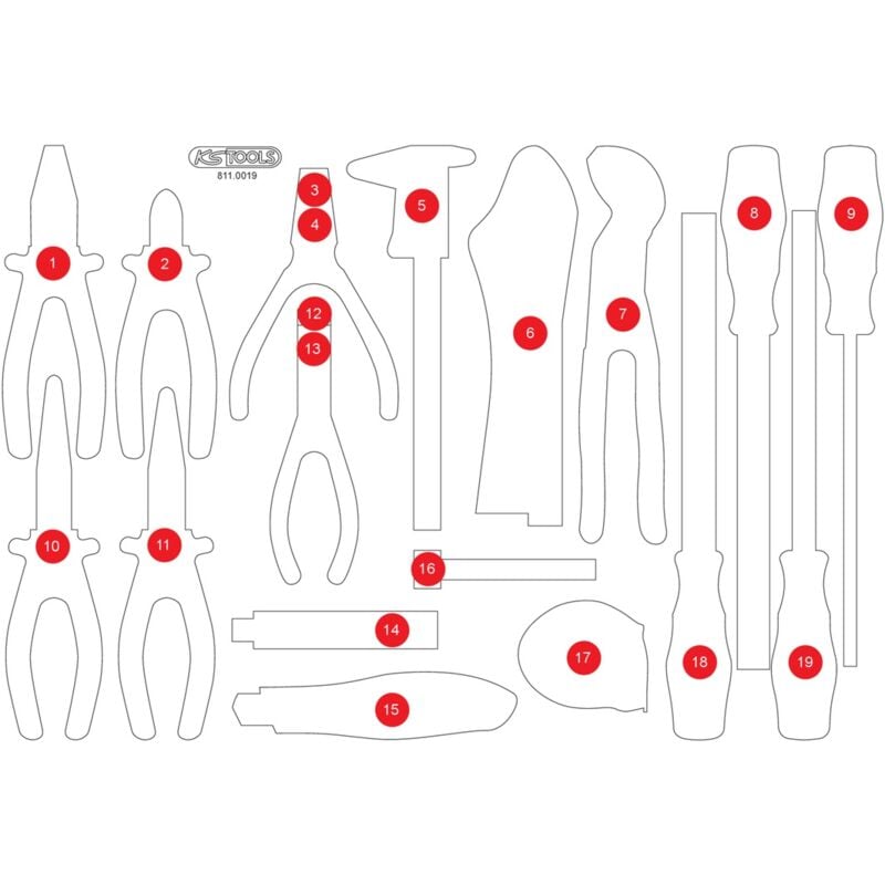 Image of Kstools - ks tools Leere Schaumstoffeinlage zu 811.0019 ( 811.0019-97 )