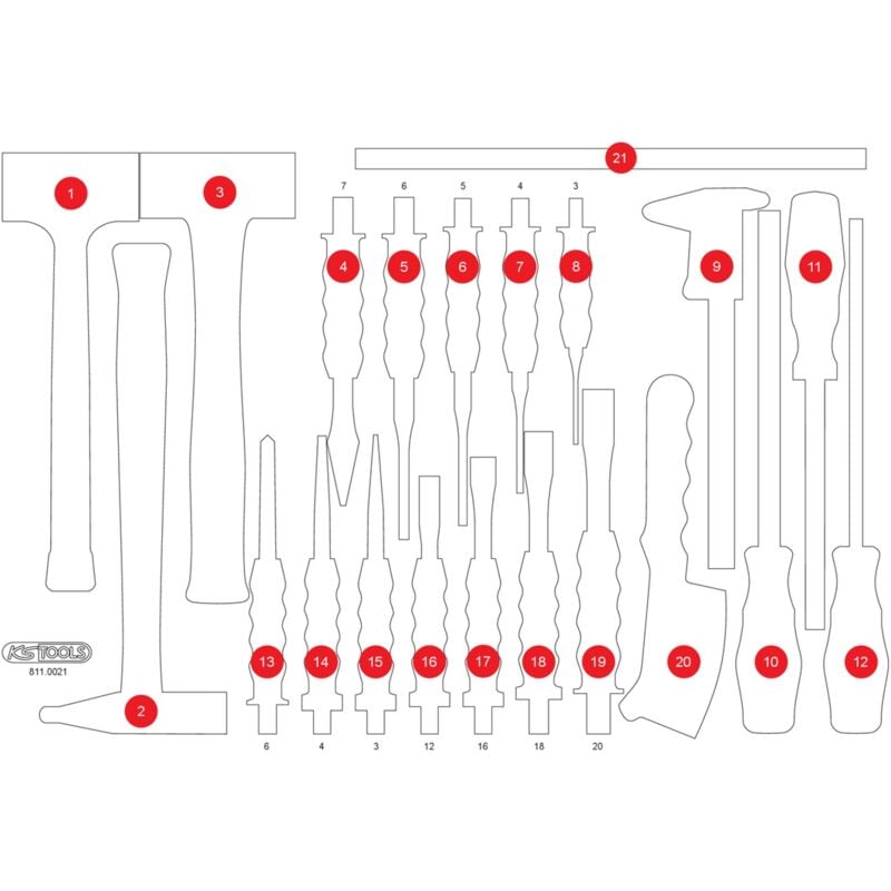 Image of Ks Tools Leere Schaumstoffeinlage zu 811.0021