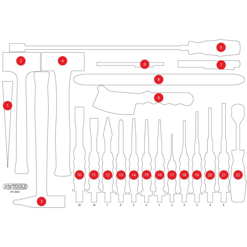 Image of Ks Tools Leere Schaumstoffeinlage zu 811.0022