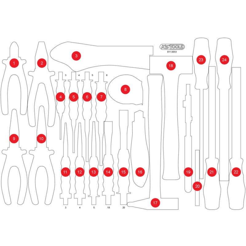Image of Ks Tools Leere Schaumstoffeinlage zu 811.0033