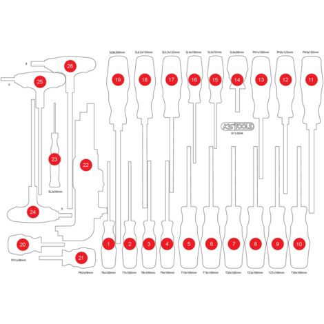 KS TOOLS Leere Schaumstoffeinlage zu 811.0034 ( 811.0034-97 )