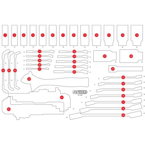 KS Tools Leere Schaumstoffeinlage zu 811.1055