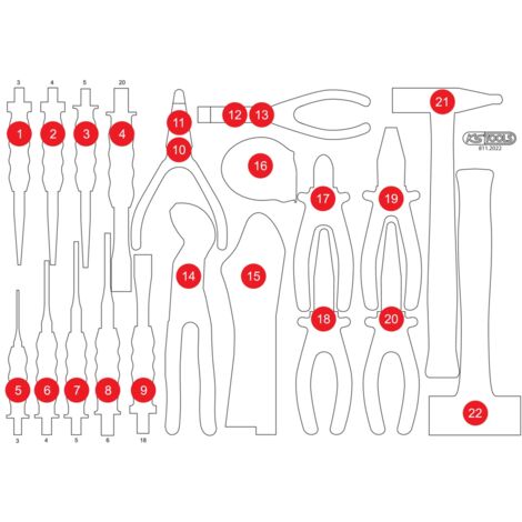 KS TOOLS Leere Schaumstoffeinlage zu 811.2022 ( 811.2022-97 )