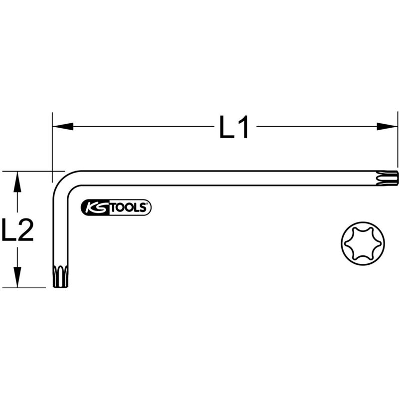 

Kstools - KS TOOLS Llave acodada Torx con cabeza de bola, XL, T80, amarillo