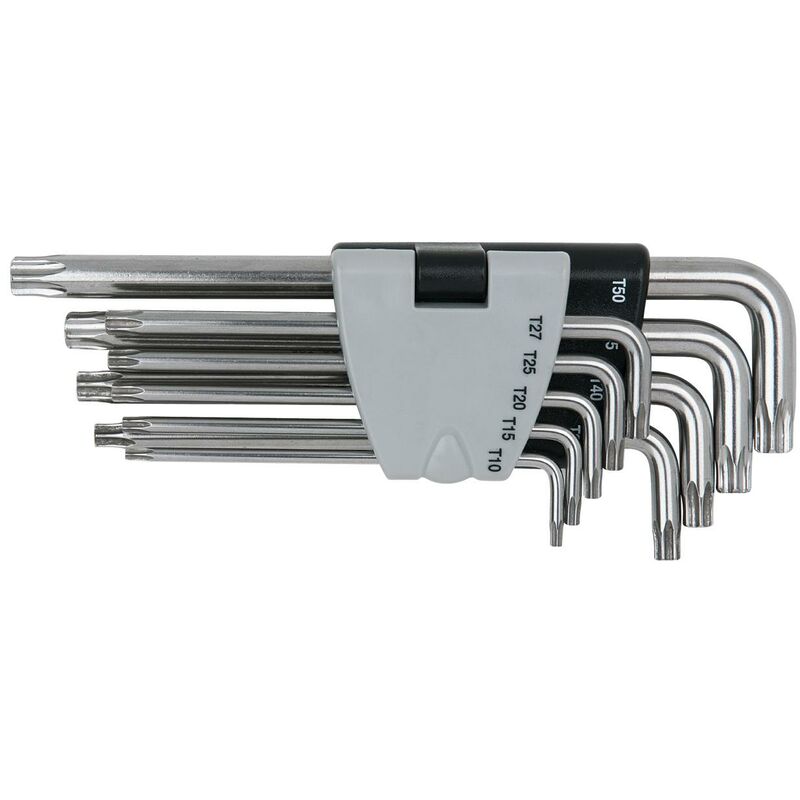

Kstools - KS TOOLS Juego de Llaves Torx acodadas de acero fino con orificio, 9 pzs