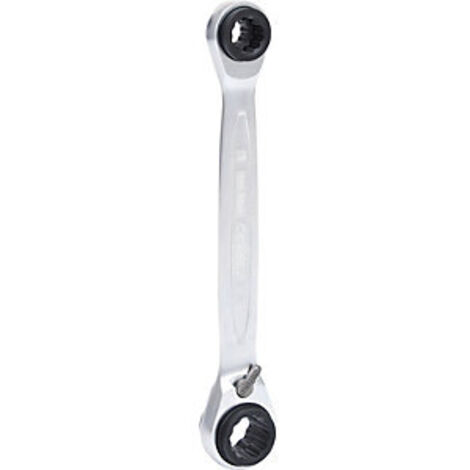 KS Tools Llave de carraca doble 4 en 1 robusta plateada