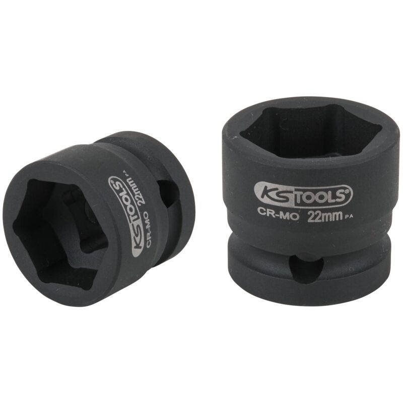 

KS TOOLS Llave de vaso de impacto hexagonal de 1/2', extracorta, 22,0 mm
