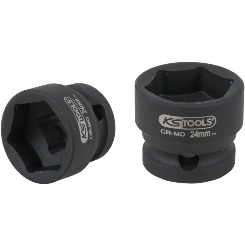 

KS TOOLS Llave de vaso de impacto hexagonal de 1/2", extracorta, 24,0 mm