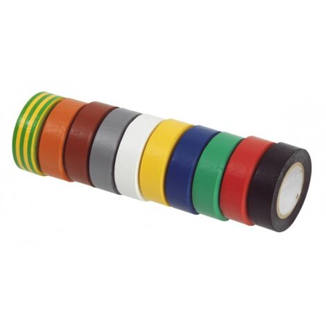 KS TOOLS Lot de 10 rubans d'isolation multicolore en PVC - 141.6010