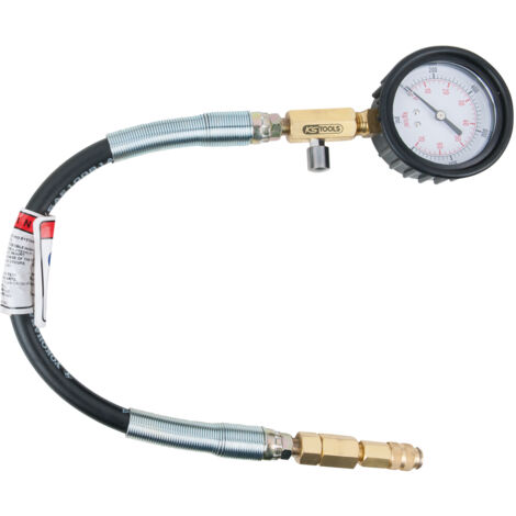 KS Tools - Manomètre avec flexible, 0-100 psi, Ø 70 mm - 150.3661