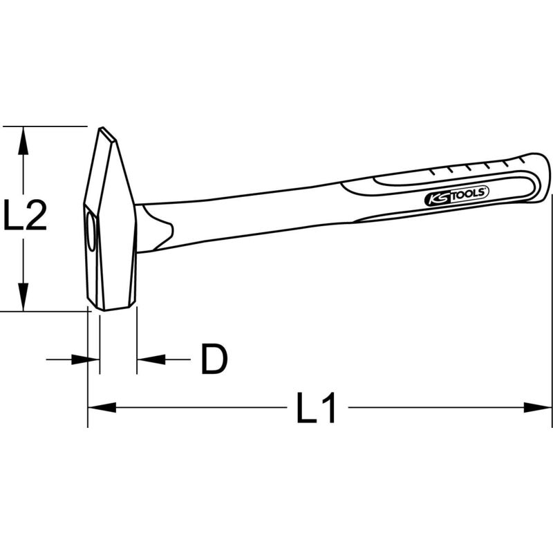 Image of KS TOOLS Vorschlaghammer mit Fiberglasstiel, 4000g (142.1210)