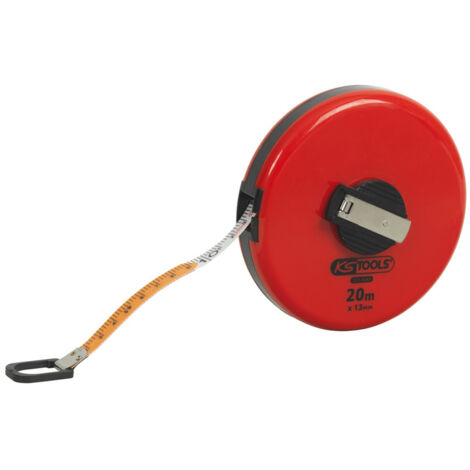 KS Tools - Mesure roulante boîtier rond et ruban fibre de verre, 20 m - 301.0041
