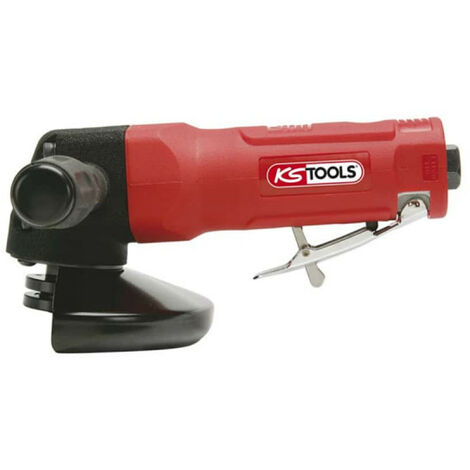 Ks Tools – Meuleuse d'angle pneumatique Ø 100x1,6 mm – Pour meulage de tôle et acier – Pression max 6,3 bar – Poignée latérale pour contrôle