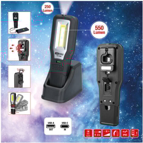KSTOOLS Mobile Werkstatt-Handlampe, knickbar, 550 Lumen