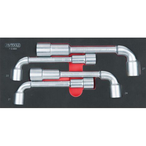 Ks Tools – Module de clés à pipe débouchées 6 pans – Set de 4 pièces – Acier chrome vanadium – Empreinte découpée au laser – Dimensions L.390 x l.188 x H.35 mm