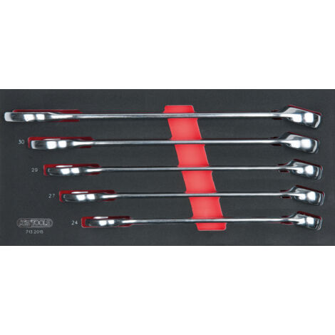 Kstools – Module de clés mixtes 5 pièces – Dimensions L.390 x l.188 x H.35 mm – Mousse imputrescible – Empreinte découpée au laser