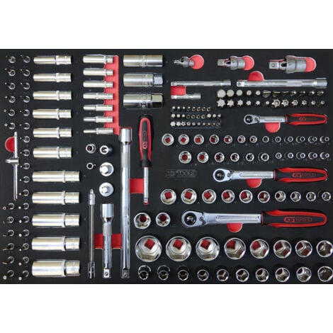 KS Tools - Module de douilles et accessoires 1/4'' - 3/8'' - 1/2'', 175 pièces - 711.1011