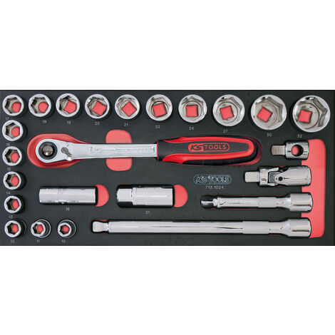 KS Tools - Module de douilles et accessoires ULTIMATE 1/2'', 24 pièces - 713.1024