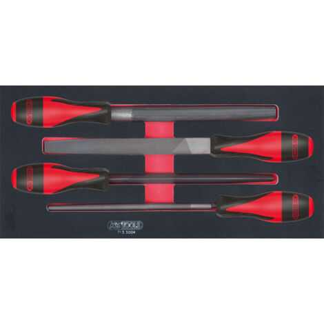 Ks Tools – Module de limes demi-douces 4 pièces – Mousse imputrescible – Empreinte découpée au laser – Pour servantes et établis