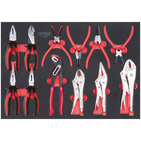 Ks Tools – Module de pinces 12 pcs – Largeur 564mm – Longueur 390mm – Acier au chrome-molybdène – Résistant aux huiles et produits chimiques