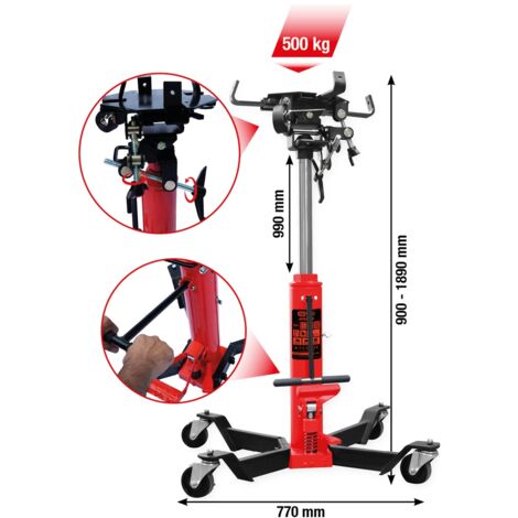 KS Tools performance Hydraulik-Getriebeheber mit Tisch, 500 kg