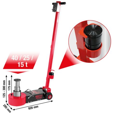 KS Tools performance Lufthydraulischer Wagenheber, 40/25/15 t