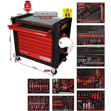 KS Tools Performanceplus Werkstattwagen-Satz P30 mit 706 Werkzeugen für 7 Schubladen