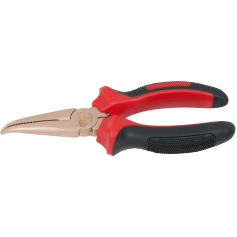 KS Tools - Pince à bec demi-rond coudée BERYLLIUMplus 180mm - 962.0612