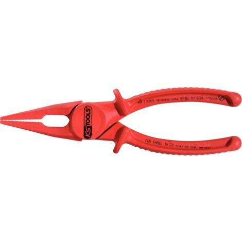 KS Tools Pince à bec plat en plastique avec revêtement isolant, 190 mm